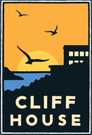 Cliff House by Michael Schwab Schwab image of birds flying over the Cliff House at sunset