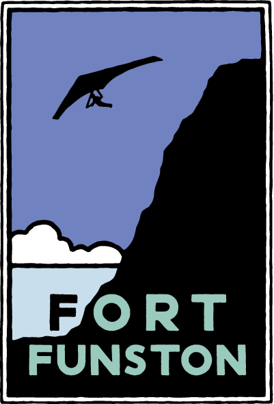 Fort Funston by Michael Schwab Schwab image of a hang glider soaring aside a steep, beach-side cliff