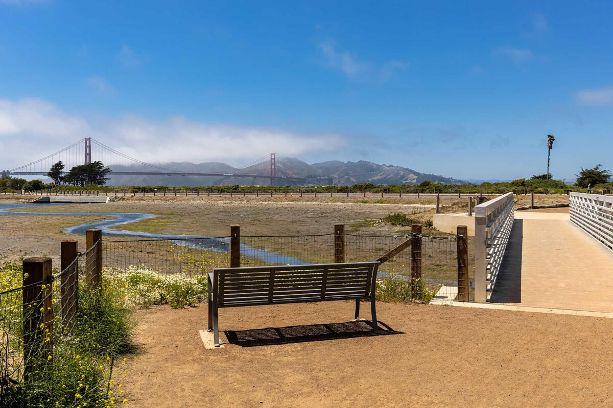 A sunny day over Crissy Field Marsh.