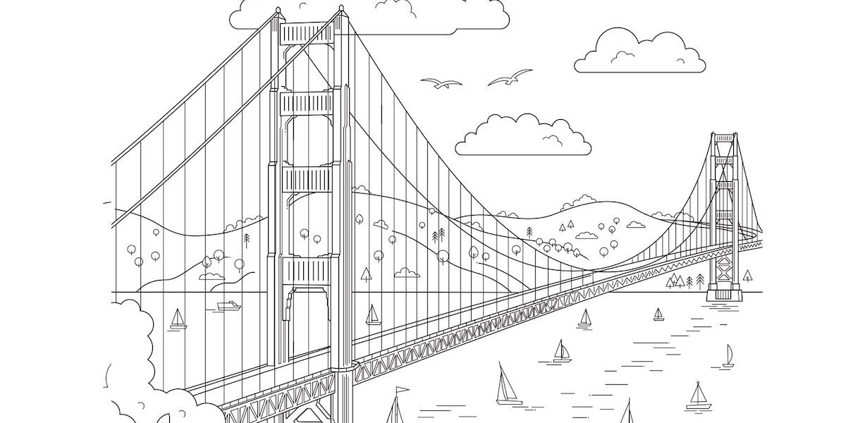 Download Download Free Coloring Pages From Views Of San Francisco Book Golden Gate National Parks Conservancy