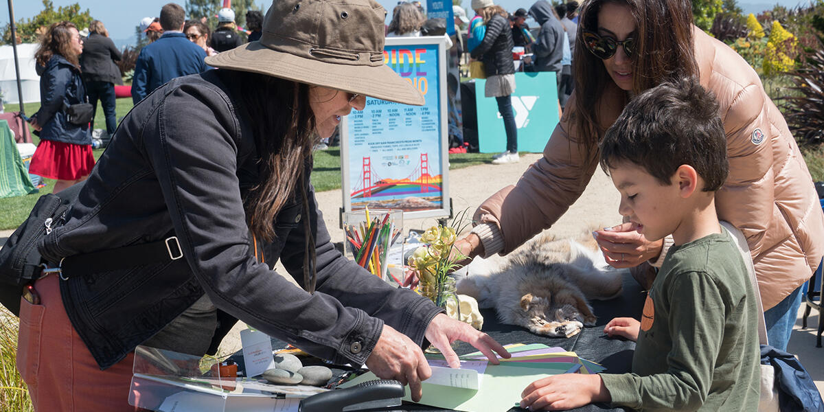 Cal Academy tables at the Pride in the Presidio event on Saturday, June 1, 2024.