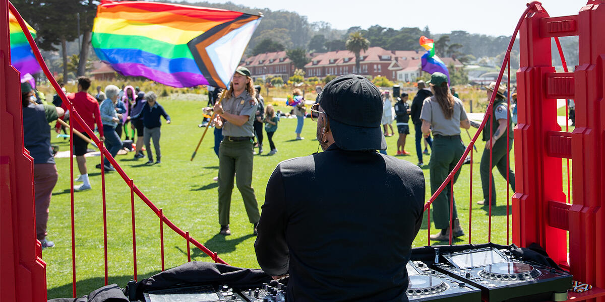 DJ Jason Godfrey spins at the Pride in the Presidio event on Saturday, June 1st.