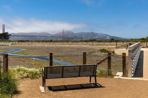 A sunny day over Crissy Field Marsh.