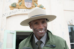 Ranger Benny Batom at Alcatraz