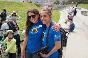 Intern Hailey Gavin (right) at the finale of Packing the Parks