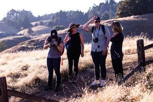 Friends taking photos at Rock Spring