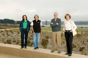 Parks Conservancy CEO Chris Lehnertz with Randi Fisher, Mark Perry, and Mauree Jane Perry