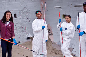 Volunteers maintaining Ocean Beach.