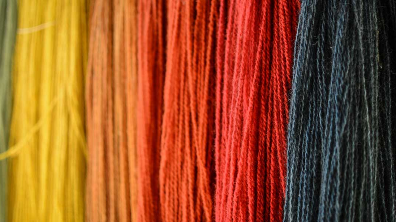 Colorful dyed fabric. Colorful dyed fabric.