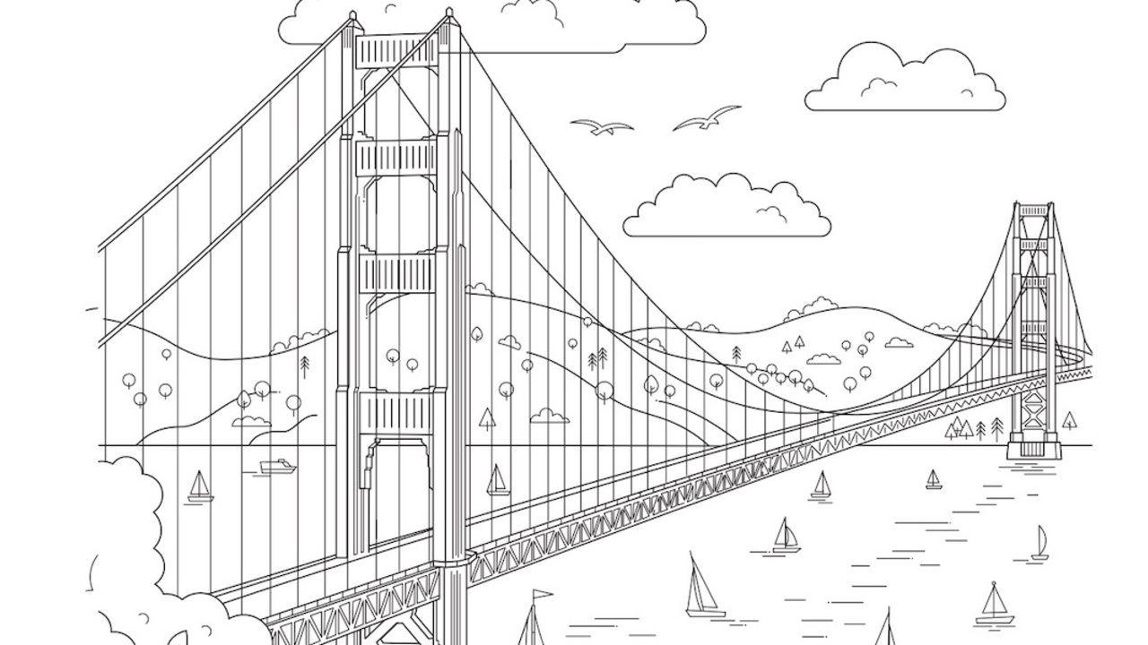 parks_coloring_book_2x1.jpg Coloring page of Golden Gate Bridge