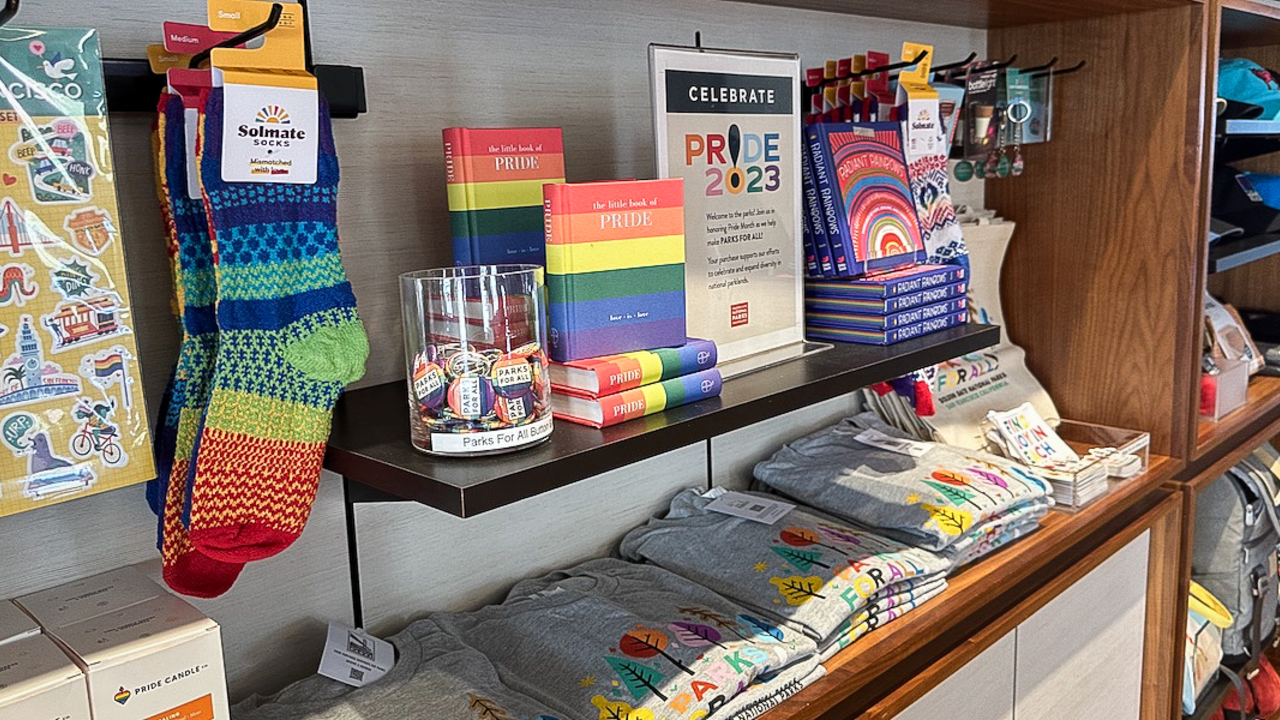 IMG_2259_2x1.jpg Display of Pride-themed products at the Presidio Visitor Center