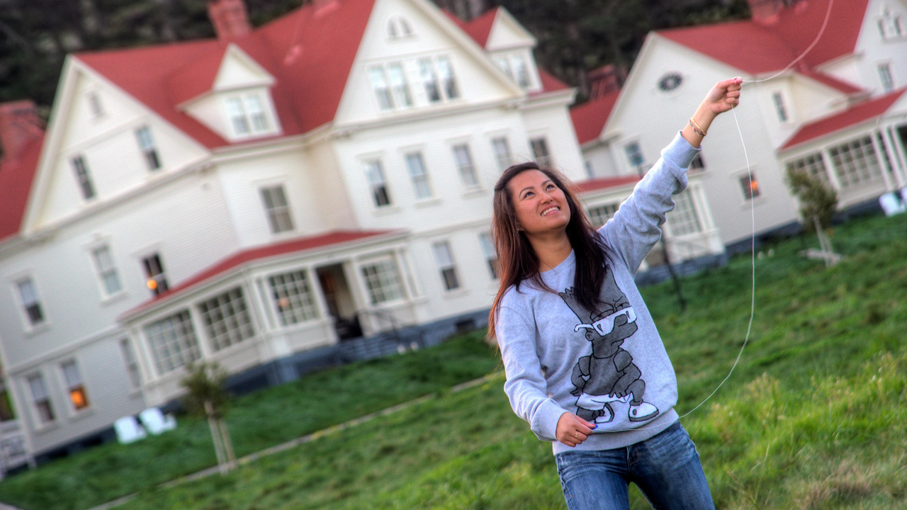 Kite-flying at Fort Baker Kite-flying at Fort Baker