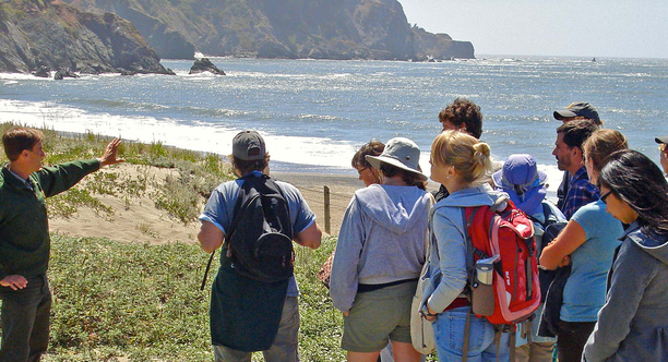Park Academy class: Dune Ecology Park Academy Dune Ecology hike at Baker Beach