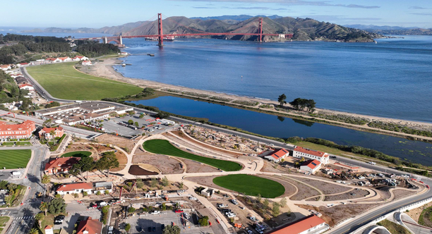 Aerial View of Presidio Tunnel Tops An aerial view of Presidio Tunnel Tops, connecting the Presidio to Crissy Field and the Golden Gate.