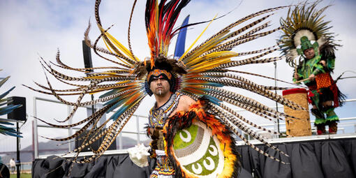 Calpulli Tonalehqueh perform at Fiesta en el Parque in the Presidio.